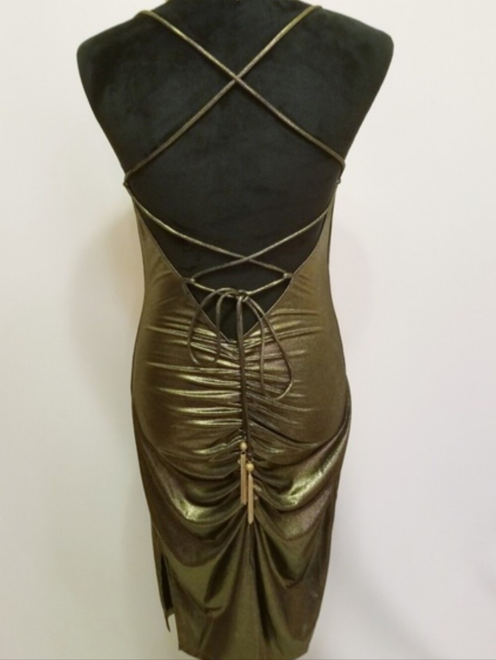 NWT VENUS Gold Drape Detail Metallic Gold Cocktail Evening Dress Sz M - Picture 11 of 11